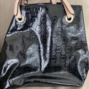 Michael Kors Black Patient Leather Handbag